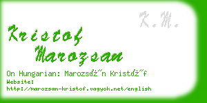 kristof marozsan business card